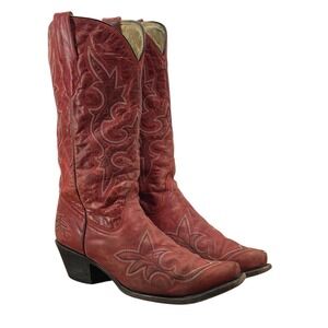 Corral Boots Western Cowboy Boots Mens Sz 10 M Red Leather Snip Toe R1952